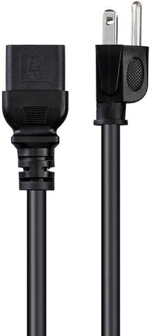 Monoprice Heavy Duty Computer Power Cord - 10 Feet - Black | IEC 60320 C19 to NEMA 5-15P, 14AWG, 15A, SJT, 125V in Saudi Arabia