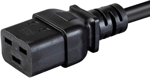 Monoprice Heavy Duty Computer Power Cord - 10 Feet - Black | IEC 60320 C19 to NEMA 5-15P, 14AWG, 15A, SJT, 125V in Saudi Arabia