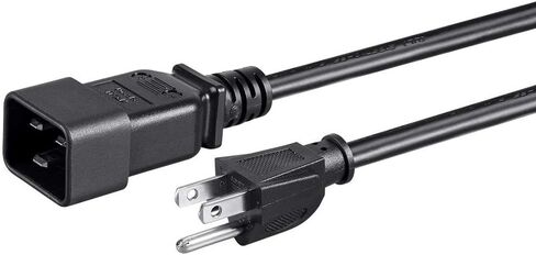 Monoprice Power Cord - NEMA 5-15P to IEC 60320 C19, 14AWG, 15A/1875W, 3-Prong, 15 Feet, Black in Saudi Arabia