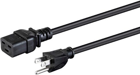 Monoprice Power Cord - NEMA 5-15P to IEC 60320 C19, 14AWG, 15A/1875W, 3-Prong, 15 Feet, Black in Saudi Arabia