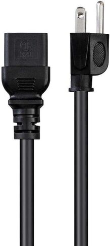 Monoprice Power Cord - NEMA 5-15P to IEC 60320 C19, 14AWG, 15A/1875W, 3-Prong, 15 Feet, Black in Saudi Arabia