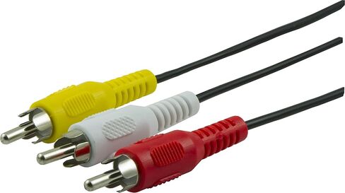 GE Composite Audio/ Video Cable, 6 ft. RCA Style Plugs 3-Male to 3-Male,, for TV, VCR, DVD, Blu Ray, Video Game System, Satellite, and Home Theater Receivers, 33608 in Saudi Arabia