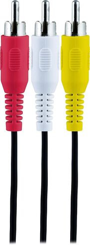 GE Composite Audio/ Video Cable, 6 ft. RCA Style Plugs 3-Male to 3-Male,, for TV, VCR, DVD, Blu Ray, Video Game System, Satellite, and Home Theater Receivers, 33608 in Saudi Arabia