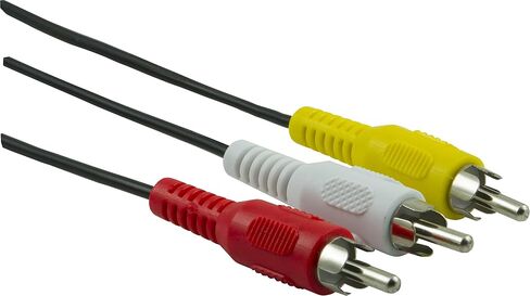 GE Composite Audio/ Video Cable, 6 ft. RCA Style Plugs 3-Male to 3-Male,, for TV, VCR, DVD, Blu Ray, Video Game System, Satellite, and Home Theater Receivers, 33608 in Saudi Arabia