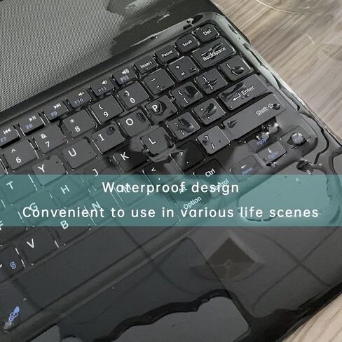 دومون حافظة كيبورد لجهاز سامسونج جالكسي تاب S7 FE 12.4 انش 2021 - غطاء لوحة مفاتيح مغناطيسي ذكي لاسلكي مقاوم للماء وقابل للفصل للوحة التحكم باللمس لجهاز S7 FE SM-T730/T736 مع حامل قلم S (اسود) in Kuwait