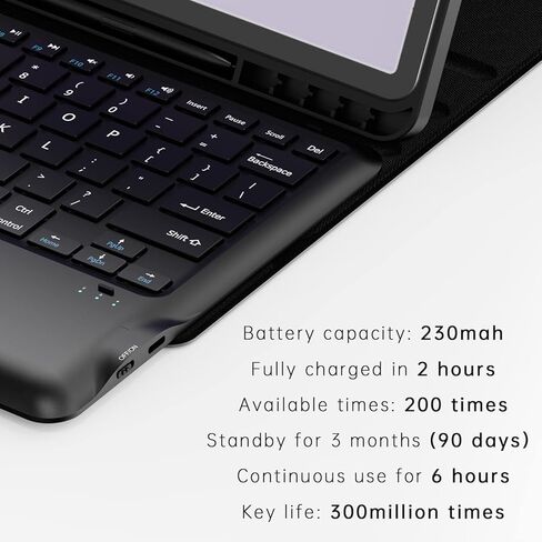 دومون حافظة كيبورد لجهاز سامسونج جالكسي تاب S7 FE 12.4 انش 2021 - غطاء لوحة مفاتيح مغناطيسي ذكي لاسلكي مقاوم للماء وقابل للفصل للوحة التحكم باللمس لجهاز S7 FE SM-T730/T736 مع حامل قلم S (اسود) in Kuwait
