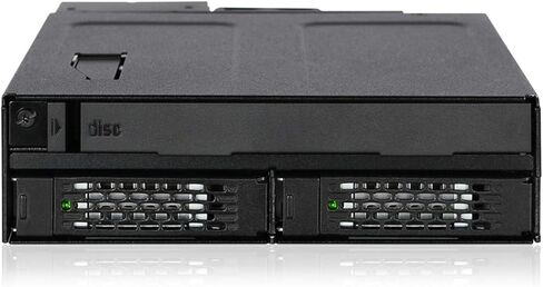 ICY DOCK 2 Bay 2.5 SAS/SATA SSD/HDD & (Ultra) Slim Optical Disk Drive CD DVD ROM Backplane Enclosure for 5.25" Bay | ToughArmor MB602SPO-B in Kuwait