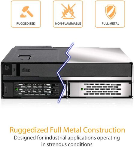 ICY DOCK 2 Bay 2.5 SAS/SATA SSD/HDD & (Ultra) Slim Optical Disk Drive CD DVD ROM Backplane Enclosure for 5.25" Bay | ToughArmor MB602SPO-B in Kuwait