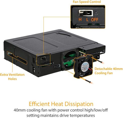 ICY DOCK 2 Bay 2.5 SAS/SATA SSD/HDD & (Ultra) Slim Optical Disk Drive CD DVD ROM Backplane Enclosure for 5.25" Bay | ToughArmor MB602SPO-B in Kuwait