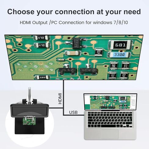 Andonstar Coin مجهر رقمي للعملات المعدنية الخطأ، مجهر رقمي 330X HDMI 2160P UHD سجل فيديو، AD207S PRO 7 بوصة LCD مجهر فيديو بيولوجي للبالغين، بطاقة SD 32 جيجا، 5 قطع شرائح in Kuwait