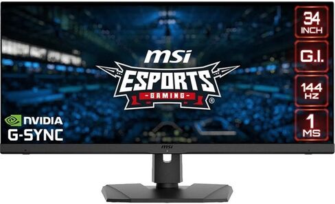 MSI شاشة كاملة UWQHD مضادة للتوهج 1 مللي ثانية 3440 × 1440 معدل تحديث 144 هرتز HDR جاهزة USB/DP/HDMI 34 بوصة (اوبتيكس MPG341QR) in Kuwait