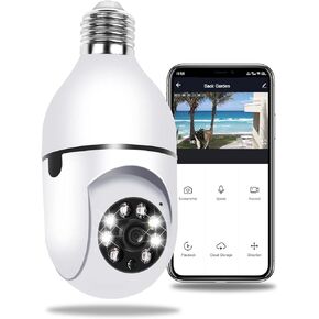TIENCIY Pan Tilt Security Light Camera, Full-HD 1080P Wireless Wi-Fi IP Camera, Home Surveillance CCTV Cameras with Motion Auto Tracking/Siren Alarm/Night Vision/Remote Viewing/Two-Way Audio in Kuwait
