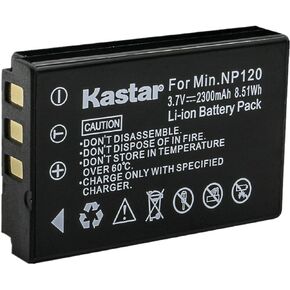 Kastar 2-Pack Q120 بطارية ليثيوم أيون قابلة لإعادة الشحن لكاميرا MINOLTA MN35Z، بطارية Zoom BT-03 BT-03B، كاميرا تسجيل Zoom Q8 Q8N، كاميرا Bell & Howell B35HDZ