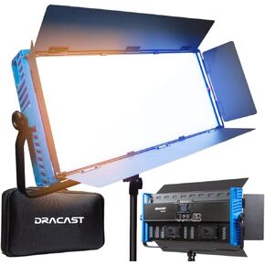 Dracast Kala Plus Series 3000 Bicolor LED Video Light | Adjustable 3200K - 5600K | App Control | Dimmable 0-100% | CRI & TLCI 96+ | V-Mount Battery Plate | Barn Doors and Diffusion Panel Included in Saudi Arabia