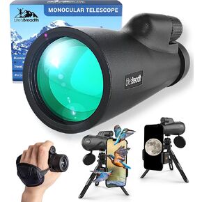 12x56 Monocular Telescope with Smartphone Adapter and Upgraded Tripod, HD Handheld Telescope - High Powered Monocular Scope for Adults - Birdwatching, Gifts for Men Him Dad Husband Boyfriend (Green) in Saudi Arabia
