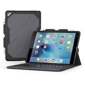ZAGG Rugged Messenger لجهاز iPad Pro 10.5 بوصة وPad Air 10.5 بوصة (الجيل 3) - حافظة بإضاءة خلفية 7 ألوان ولوحة مفاتيح بلوتوث - أسود in Kuwait