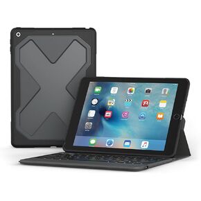 ZAGG ID9RMK-BB0 Rugged Messenger - حافظة بإضاءة خلفية 7 ألوان ولوحة مفاتيح بلوتوث لعام 2017 Apple iPad Pro 10.5 - أسود in Kuwait