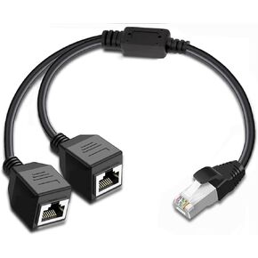 محول شبكة مقسم ايثرنت 1 الى 2 منفذ سارتي مناسب للفئة الفائقة 5/5e/6/7، متوافق مع المعدات مع واجهة ار جيه 45 والكمبيوتر والراوتر وصندوق الإعداد والمودم البصري in Kuwait