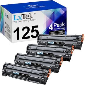 استبدال خرطوشة الحبر المتوافقة LxTek لطابعة Canon 125 CRG-125 3484B001 للاستخدام مع ImageClass LBP6000 ImageClass LBP6030w ImageClass MF3010 (أسود، 4 حزم) in Kuwait
