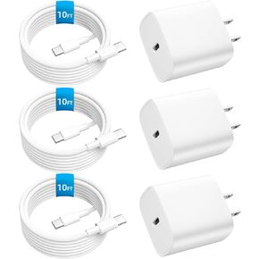 3 عبوات USB C شاحن سريع 20 وات لهاتف iPhone 15/15 Pro Max شاحن iPad Pro مع كابل USB C إلى C بطول 10 أقدام شحن سريع لهاتف iPhone 15 Pro/15 Plus // iPad Mini 6، iPad Air 5/4، iPad Pro 12.9/11/10 in Kuwait
