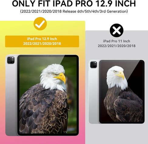 حافظة ZoneFoker لجهاز iPad Pro 12.9 الجيل السادس/الخامس/الرابع/الثالث 2022/2021/2020/2018، غطاء حافظة iPad Pro مقاس 12.9 بوصة مع حامل أقلام، قوي وخفيف الوزن مع مسند للفتيات والنساء، وردي لامع in Kuwait