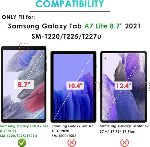حافظة سيليكون DETUOSI لجهاز Samsung Galaxy Tab A7 Lite 8.7 بوصة موديل 2021 (SM-T220/T225/T227u) مع حامل دوار، حافظة حماية ناعمة خفيفة الوزن متعددة الزوايا لجهاز Galaxy Tab A7 Lite، وردي مبهر in Saudi Arabia