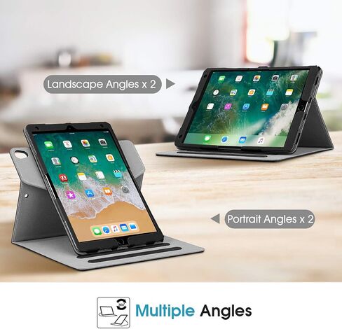 حافظة Fintie لجهاز iPad Air (الجيل الثالث) 10.5 بوصة 2019 / iPad Pro 10.5 بوصة 2017 - [حماية الزوايا] غطاء حامل واقٍ ذكي يدور 360 درجة مع حامل قلم، نوم/استيقاظ تلقائي، زهر in Kuwait