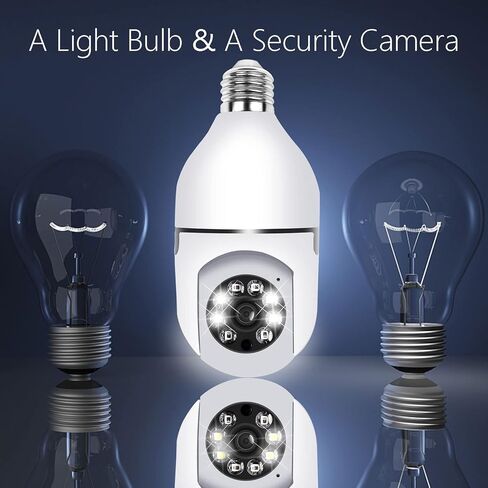 TIENCIY Pan Tilt Security Light Camera, Full-HD 1080P Wireless Wi-Fi IP Camera, Home Surveillance CCTV Cameras with Motion Auto Tracking/Siren Alarm/Night Vision/Remote Viewing/Two-Way Audio in Kuwait