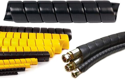 Electriduct 3/4 Inch Heavy Duty Spiral Wrap HDPE Flexible Plastic Cable Sleeve Hose Protector 25 Feet - Black in Saudi Arabia