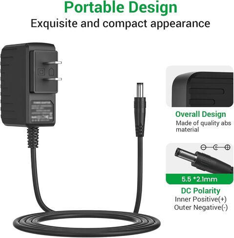 Auspow 6V 2A مزود طاقة تيار متردد 100-240 فولت إلى تيار مستمر 6 فولت 2 أمبير للذراع مراقبة ضغط الدم سلة المهملات جرس الباب إنذار موزعات الصابون مكبر صوت مراقبة الطفل/أرجوحة (5.5 × 2.1 مم) in Kuwait