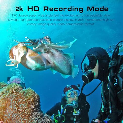 كاميرا عمل Heayzoki، كاميرا خوذة دراجة نارية 4K، كاميرا فيديو رياضية بزاوية واسعة 170 درجة مقاومة للماء، كاميرا للجسم مضادة للاهتزاز، كاميرا تسجيل فيديو واي فاي لدراجة نارية خارجية، بطارية مدمجة in Kuwait