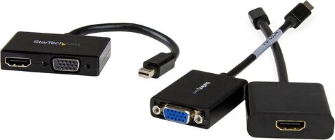 StarTech.com Mini DisplayPort إلى HDMI وVGA - محول سفر 2 في 1 - محول Mini DisplayPort إلى VGA - Mini DP إلى HDMI Dongle - محول الشاشة (MDP2HDVGA)، أسود in Saudi Arabia