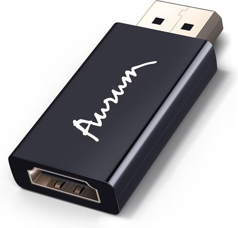 كابلات AURUM 4K DisplayPort إلى محول HDMI، ذكر إلى أنثى محول HDMI أحادي الاتجاه إلى DP 30 هرتز، 1080P@120 هرتز وثلاثي الأبعاد، موصل مطلي بالذهب، متوافق مع أجهزة كمبيوتر Dell وHP وLenovo، أسود in Kuwait