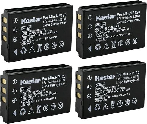 Kastar 2-Pack Q120 بطارية ليثيوم أيون قابلة لإعادة الشحن لكاميرا MINOLTA MN35Z، بطارية Zoom BT-03 BT-03B، كاميرا تسجيل Zoom Q8 Q8N، كاميرا Bell & Howell B35HDZ in Saudi Arabia