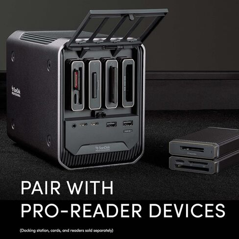 SanDisk Professional - PRO-Dock 4; 4-Bay Reader Docking Station - (1x) USB-C (USB 3.2 Gen 1) Port - SDPD14F-0000-NBAAD, Gray in Saudi Arabia