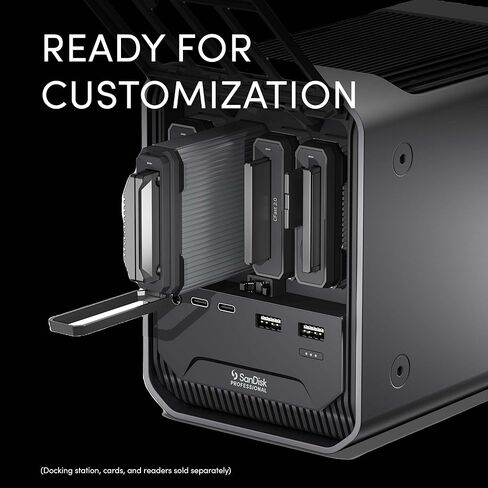 SanDisk Professional - PRO-Dock 4; 4-Bay Reader Docking Station - (1x) USB-C (USB 3.2 Gen 1) Port - SDPD14F-0000-NBAAD, Gray in Saudi Arabia
