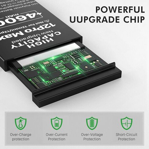 (4600mAh) Battery for iPhone 12 Pro max,(Model: A2410 A2411 A2412 A2342) Replacement Battery with High Capacity for iPhone 12 Pro max with Full Remove Repair Tool Kit.lk in Kuwait