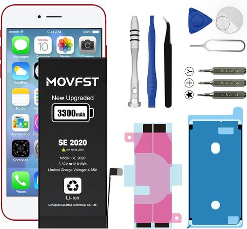 Replacement Battery for iPhone SE 2020 2nd Gen,3300mAh Li-ion Polymer High Capacity Battery Fit for iPhone SE 2020 2nd Gen Model A2275 A2296 A2298 with Repair Tool Kits in Saudi Arabia
