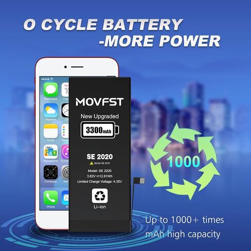 Replacement Battery for iPhone SE 2020 2nd Gen,3300mAh Li-ion Polymer High Capacity Battery Fit for iPhone SE 2020 2nd Gen Model A2275 A2296 A2298 with Repair Tool Kits in Kuwait