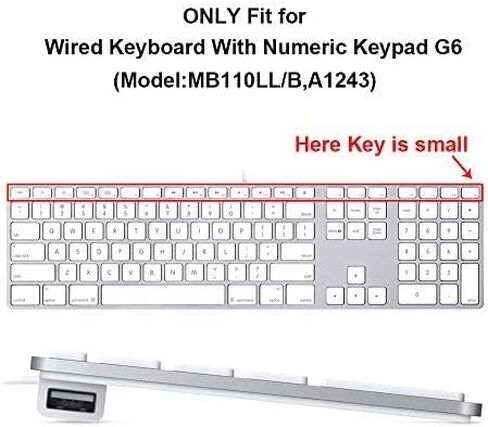 غطاء لوحة المفاتيح HRH لجهاز iMac G6 MB110LL/B وMB110LL/A A1243 مع غلاف لوحة المفاتيح الرقمية (تخطيط أمريكي) in Saudi Arabia