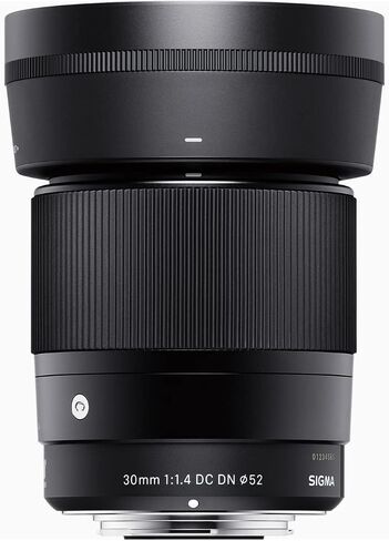 Sigma 30mm F1.4 DC DN Contemporary Lens for Nikon Z Mount Mirrorless Camera with LH586-01 Lens Hood (Black) Bundle with Sling Camera Bag, 64 GB SDXC Memory Card, Cleaning and Accessory Kit (4 Items) in Saudi Arabia