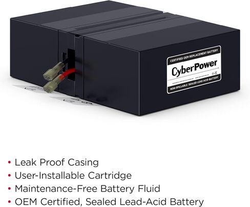 CyberPower CyberPower RB1280X2A استبدال خرطوشة البطارية ، خالية من الصيانة ، يمكن تركيب المستخدم in Saudi Arabia