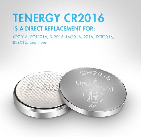 Tenergy CR2016 Battery, CR2016 3V Lithium Battery Watches, Key Fobs, Calculators, Medical Devices, and More, 5 Count in Saudi Arabia