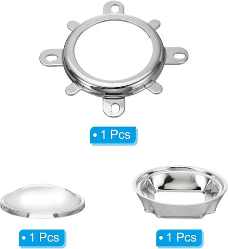 PATIKIL 44mm LED Lens Optical Glass Kit, 120 Degree Convex Len Reflector Collimator with Fixed Bracket Holder for 20W to 100W High Power LED COB Light Chip Focus in Saudi Arabia