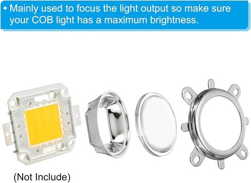 PATIKIL 44mm LED Lens Optical Glass Kit, 120 Degree Convex Len Reflector Collimator with Fixed Bracket Holder for 20W to 100W High Power LED COB Light Chip Focus in Saudi Arabia