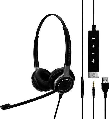 Sennheiser SC 665 (507256) - Double-Sided Business Headset | For Mobile Phone and Tablet Connection | with HD Sound & Ultra Noise-Cancelling Microphone (Black) in Saudi Arabia