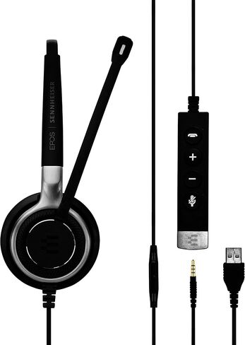 Sennheiser SC 665 (507256) - Double-Sided Business Headset | For Mobile Phone and Tablet Connection | with HD Sound & Ultra Noise-Cancelling Microphone (Black) in Saudi Arabia