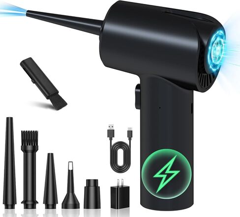 منفضة هواء مضغوطة، منفاخ هواء محمول باليد لاسلكي وقابل لاعادة الشحن، منفضة غبار كهربائية لتنظيف الكمبيوتر/الكيبورد in Kuwait