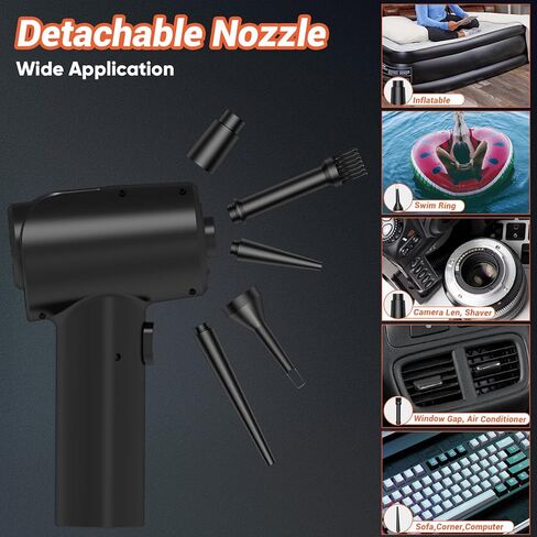 منفضة هواء مضغوطة، منفاخ هواء محمول باليد لاسلكي وقابل لاعادة الشحن، منفضة غبار كهربائية لتنظيف الكمبيوتر/الكيبورد in Kuwait