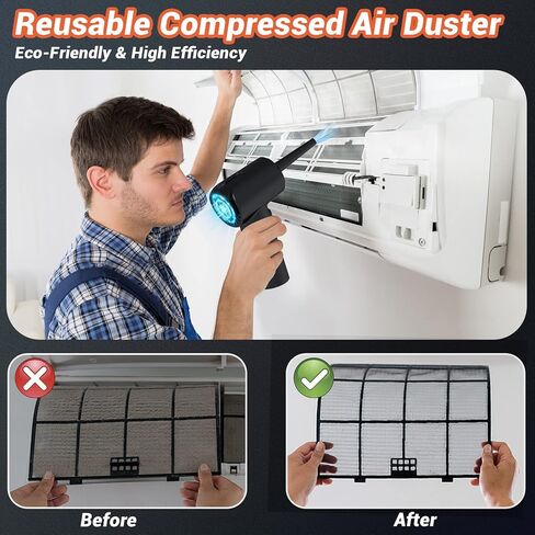 منفضة هواء مضغوطة، منفاخ هواء محمول باليد لاسلكي وقابل لاعادة الشحن، منفضة غبار كهربائية لتنظيف الكمبيوتر/الكيبورد in Kuwait